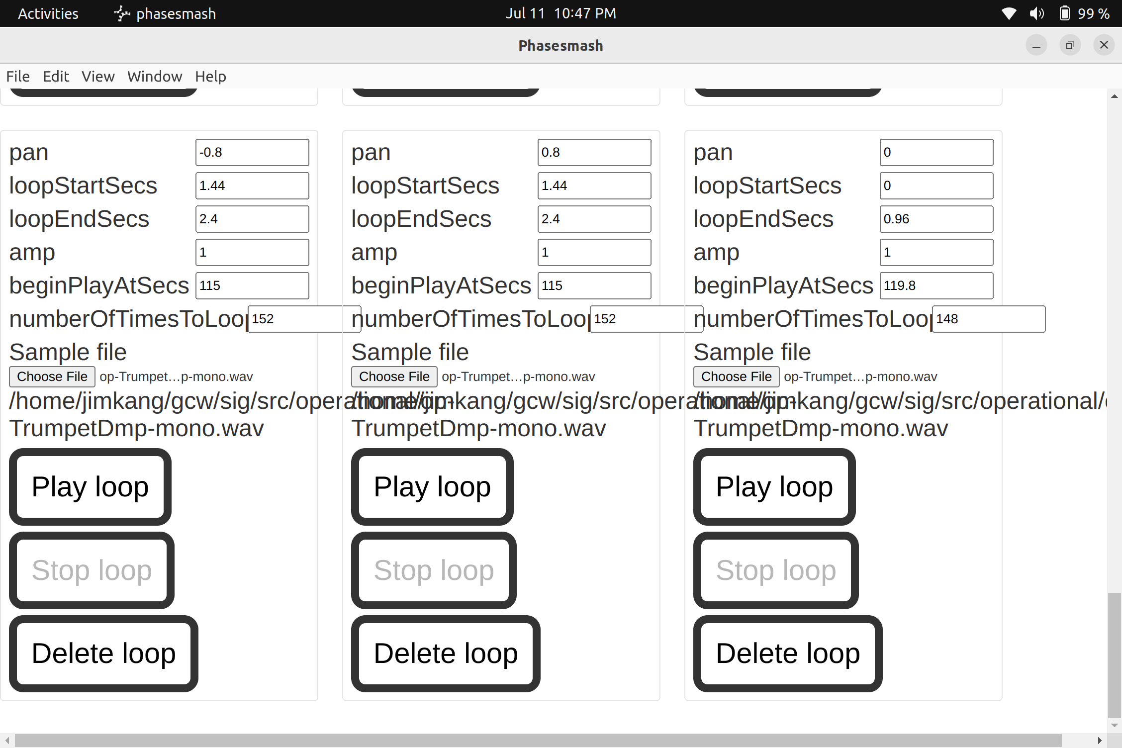 This app is ugly, but it is actually helping make the piece I want to make.